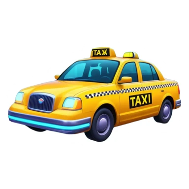 a neon taxi driving in a neon citya neon taxi driving in a neon city sticker