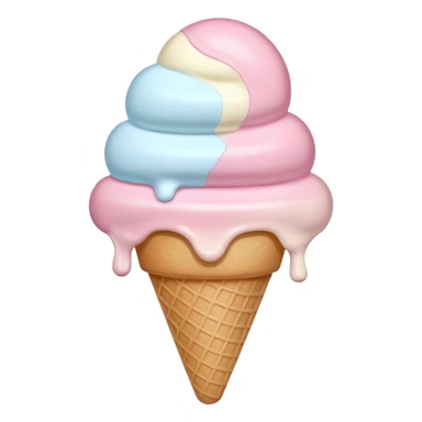pastel heart with a soft pastel ice cream sticker
