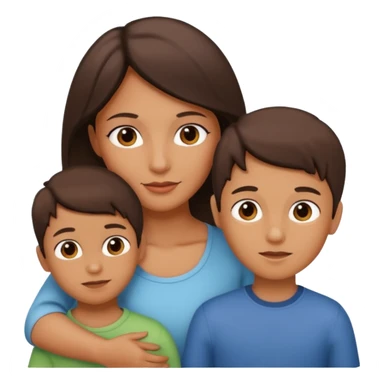 Mamá y dos hijos niño y niña  sticker