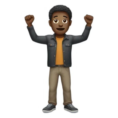confused black man with arms in the air sticker