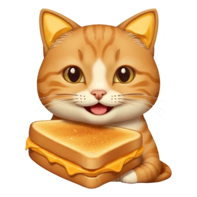 A vegan cat eating grilled cheese  sticker