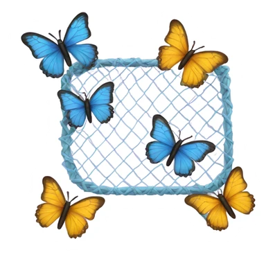 a net with butterflies sticker