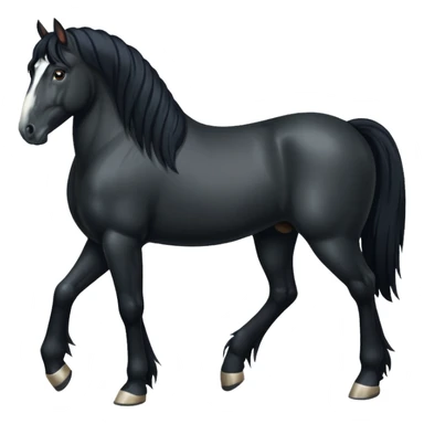 Black shire horse 4 legs  sticker