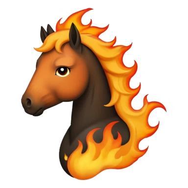 Sad fire horse emoji  sticker