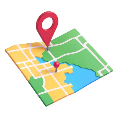 shiny and modern 3D emoji style map pin sticker