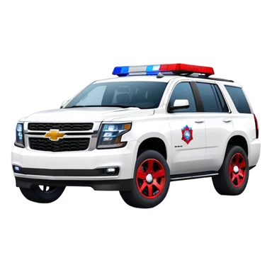 Emergency Response SUV - Chevrolet Tahoe (Model Year: 2021) (Iconic colour: White with red/blue sirens) sticker