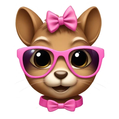 Girl Squirrel wearing sunglasses and pink bow  sticker