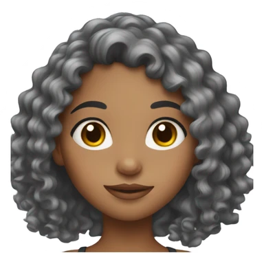 Mixed girl with long curly hair and long eyelashes sticker