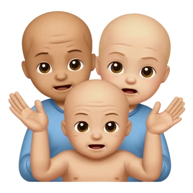 composed of 3 baby 67 brainrots, they all appear to have different emotions. The one on the middle appears to be happy doing the 67 hand gesture while blushing, the one on the right looks angry, looking to fight, and finally, the one on the left looks sad, tired. sticker