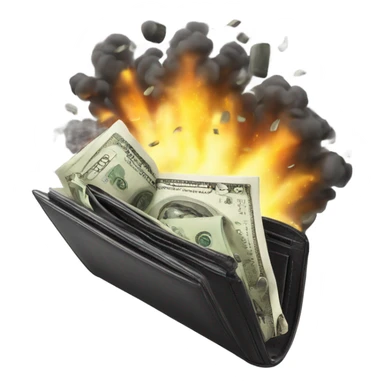 wallet exploding full of cash sticker