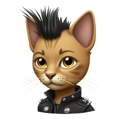cat with moño punk sticker