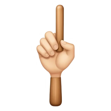 Hand holding Woodstick pointing sticker