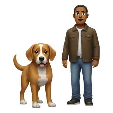 big forhead and a dog sticker