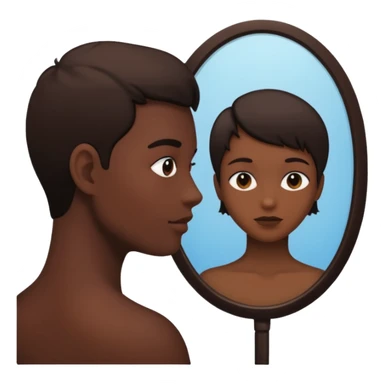 silhouette looking into a mirror sticker