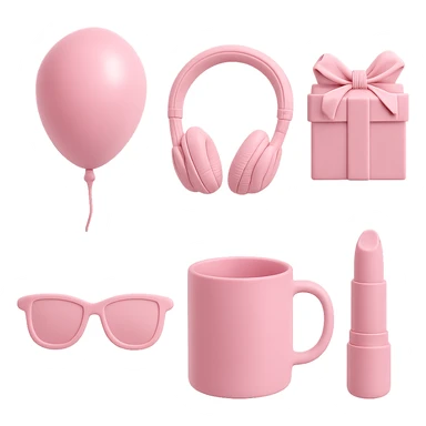 pink objects, no background sticker