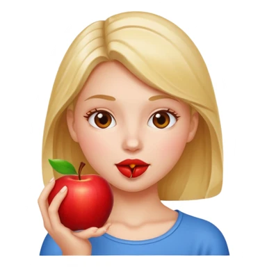 ava eating a apple sticker