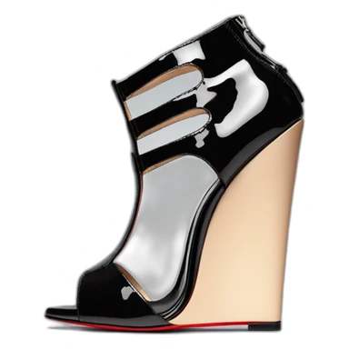 WEDGE heel LOUBOUTIN black PATENT sticker