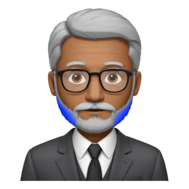 Professor Bentley Dyed black gray hair  frencb beard graying indian guy in suit with a bentley car. Older look around 60 yrs  with glasses slight balding sticker