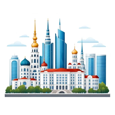 Minsk city skyline with iconic buildings and architecture sticker