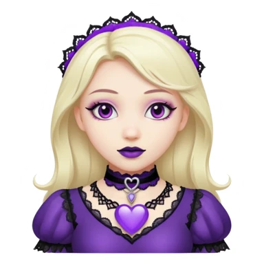 heart with purple gothic lace choker sticker