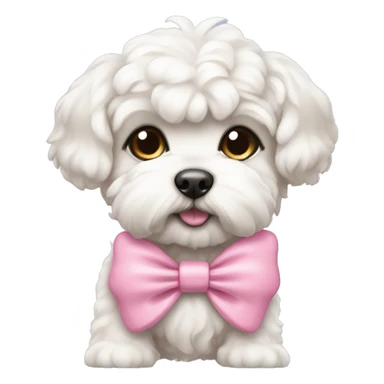 Schichon puppy pink bow sticker