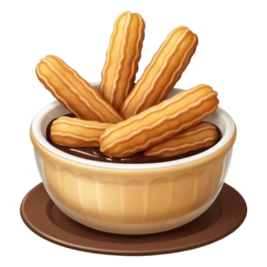 mini churros with chocolate and matching topping in a bowl sticker