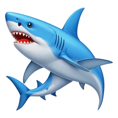 Un tiburón con zapatos azules por su aletas sticker