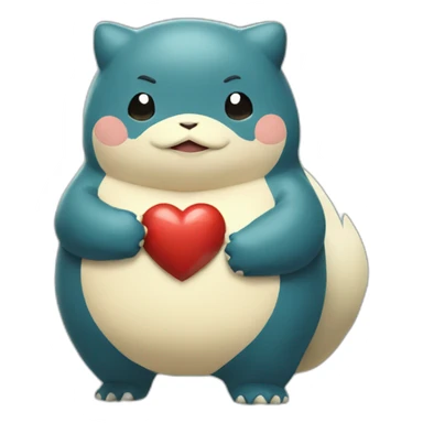 snorlax holding a heart sticker