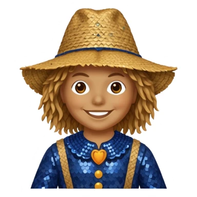 Scarecrow from Oz with dark blue sequin outfit sticker