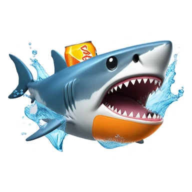 Shark drowning and drinking Fanta  sticker
