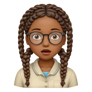 black girl with braids and glasses choking herself  sticker