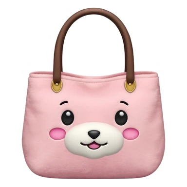 Aesthetic pink plush tote bag sticker
