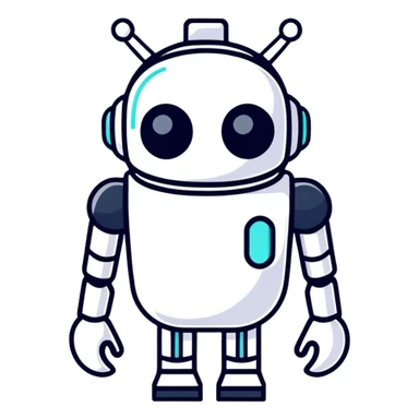 artificial intelligence, cartoonish sticker style sticker