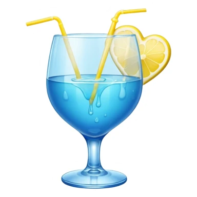 blue heart with a lemonade glass sticker