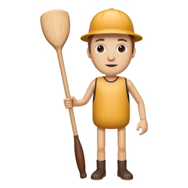 Make a wood tube with a face and wooden legs and arms and a bat sticker