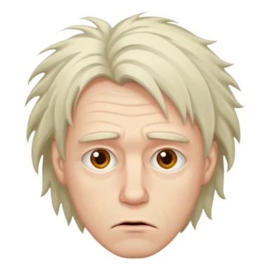 Weak man with disheveled hair sticker