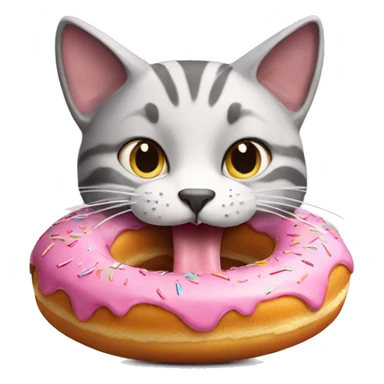cat eating donut sticker