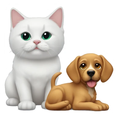 Sinirli köpek ve mutlu kedi sticker