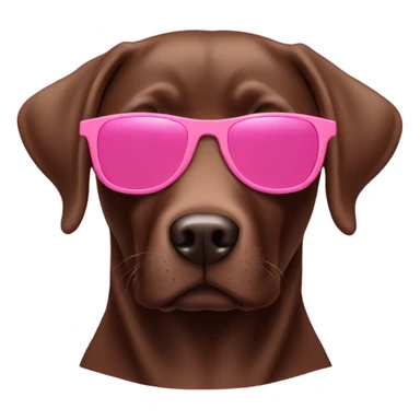 chocolate labradorite wearing pink sunglasses sticker