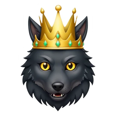 Scary Evil Black Wolf with Gold Crown sticker