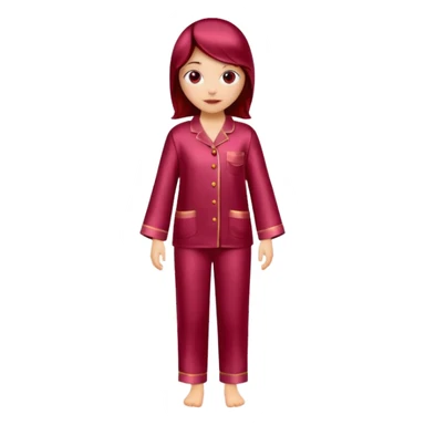 Pijama de satin color rojo vino sticker