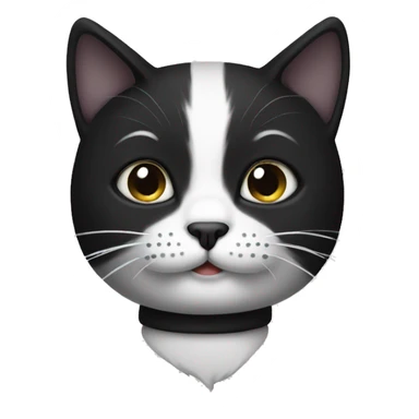 Black and white cat with mustache sticker