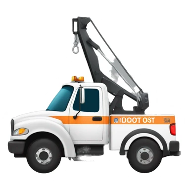 Tow truck with the name of "IDOT" sticker