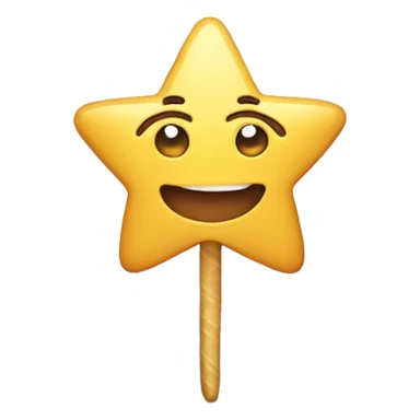 a star with a cute face and magic wand sticker