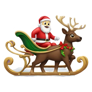 Christmas sleigh with santa in it sticker