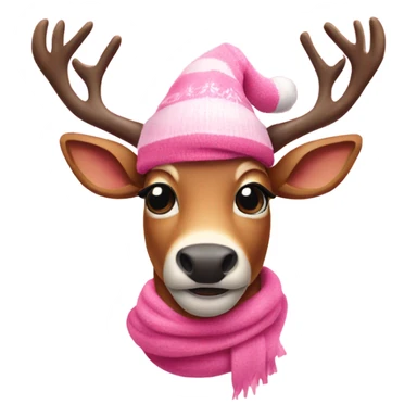 Rudolf the Raindeer wearing a pink skarf  sticker