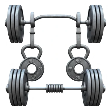 Gym facade with a sign featuring giant weights. sticker