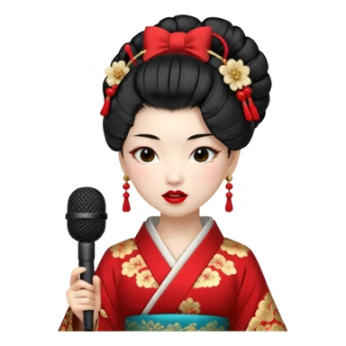 geisha singing with micro sticker