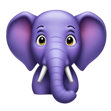 purple elephant making kissy face sticker