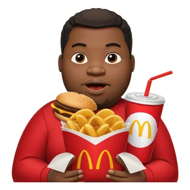 a big back eating the whole McDonald’s menu sticker